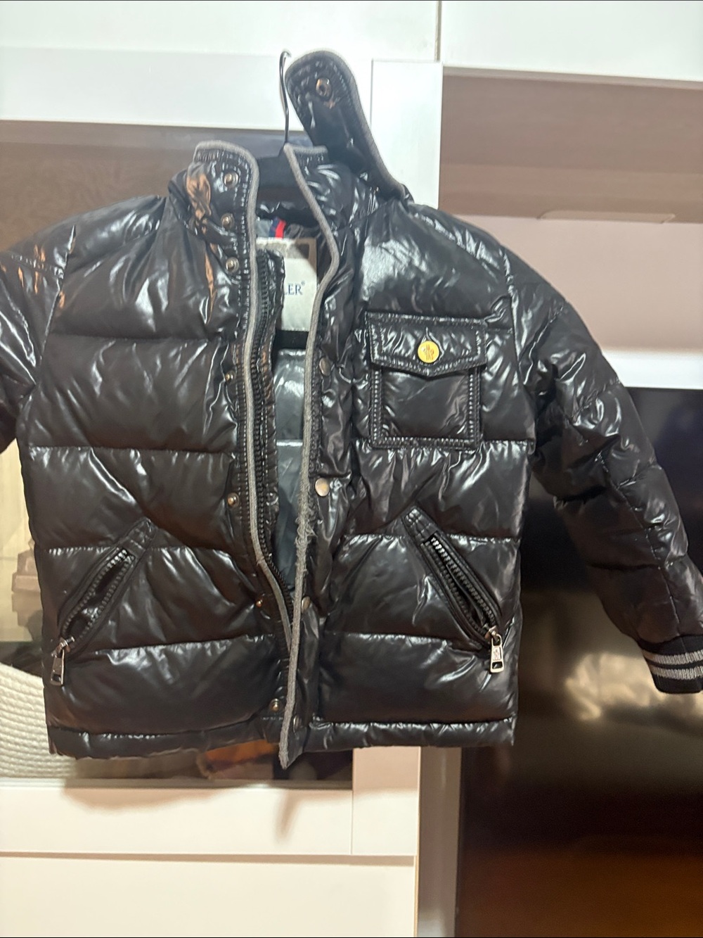 Moncler Black Shiny Puffer Jacket